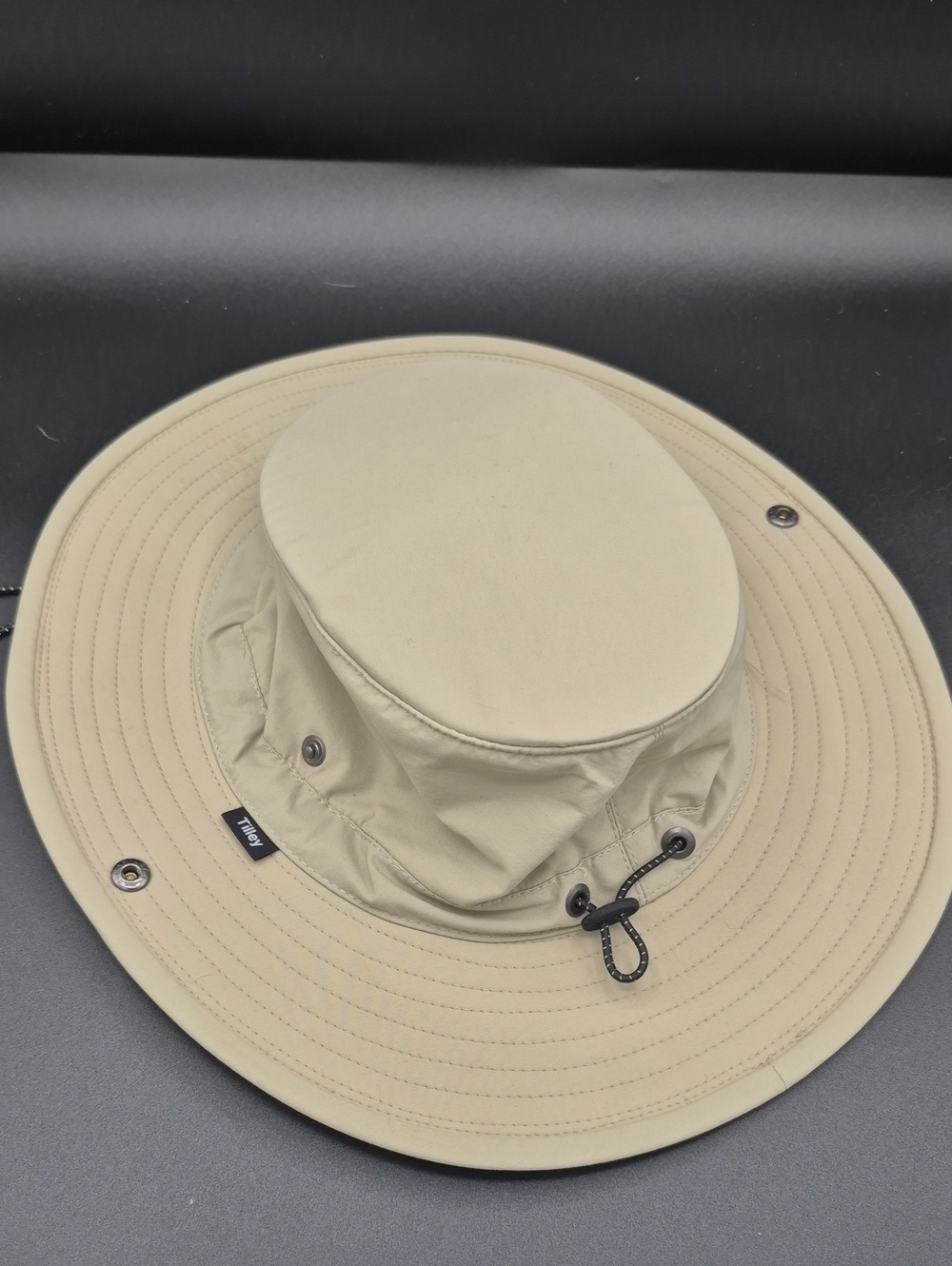 Tilley Khaki Bucket Hat with Snap Accents